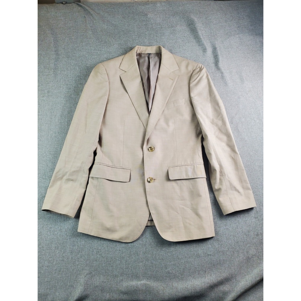 Bonobos Blazer Mens 36 Beige Cotton Slim Fit Two Button Jacket Lined